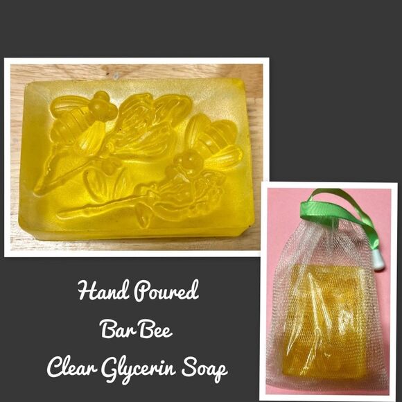 Hand Poured Bee Soap, Bee Glycerin Bar Soap - Picture 1 of 2